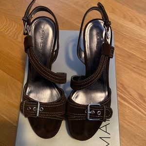 Marc Fisher brown suede heels